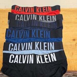 Calvin Klein Men’s 6-Pack Briefs in Red, Gray, Navy, Blue, Light Blue & Black